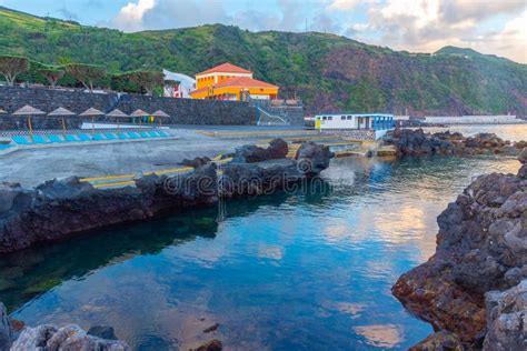 Natural Pool At Velas Town At Sao Jorge Island At The Azores Po Stock