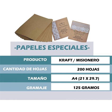 Oferta Papel Kraft Misionero A Gr X Hojas Al Mejor Precio