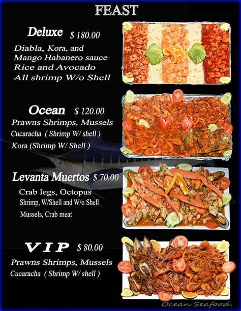 Menu At Ocean Seafood Restaurant Lindenhurst