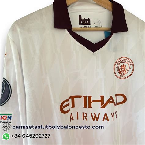 Camiseta Manchester City Visitante Manga Larga Camisetas