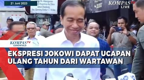 Begini Ekspresi Jokowi Saat Dapat Ucapkan Selamat Ulang Tahun Wartawan