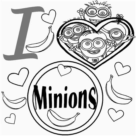 Minion Valentines Coloring Page Clip Art Library