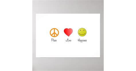 Peace Love Happiness Symbols Poster | Zazzle.ca