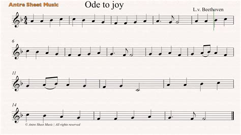 Ode An Die Freude Ode To Joy Easy Trumpet Sheet Music Youtube