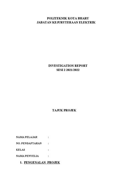 template investigation report