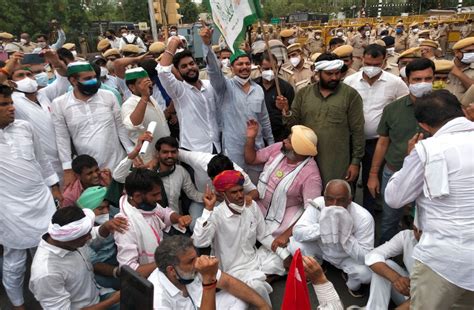 Kisan Andolan Farmers Protest In Front Of Raj Bhawan In Jaipur जयपुर