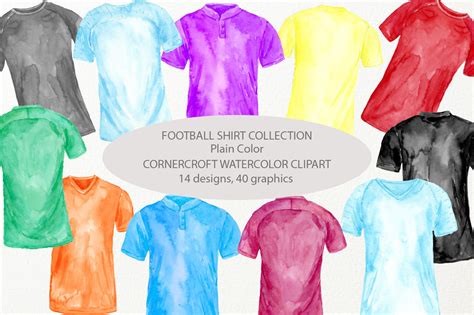 Football Shirt Clipart in Plain Color By Cornercroft | TheHungryJPEG