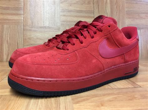 Rare🔥 Nike Air Force 1 ‘07 Varsity Red Suede Mens S Gem