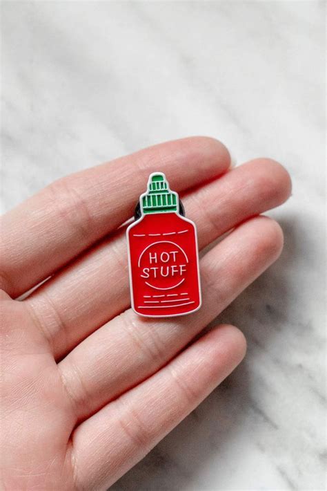 Hot Stuff Hot Sauce Soft Enamel Pin Enamel Pins Soft Enamel Pins Pin