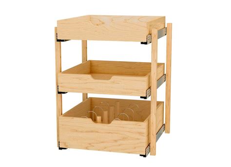 Rev A Shelf 4PIL27 24SC 3 Wood Pilaster Kit 3 Drawer Full Height Base