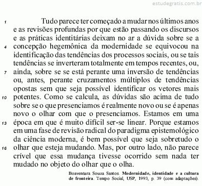 Acerca Das Id Ias Do Texto Acima E De Suas Estruturas Lin