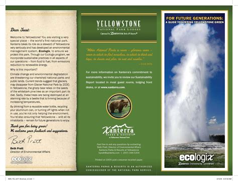 Brochure Zafira Pics Brochure Yellowstone National Park