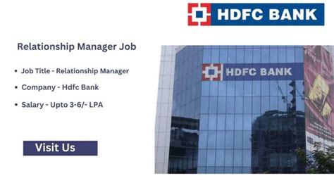 Hdfc Bank Relationship Manager Job 2024 Sai Vikram Academy