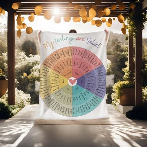 Feelings Wheel Blanket Wheel Of Emotions Therapist Decor Therapist Tool Therapist T