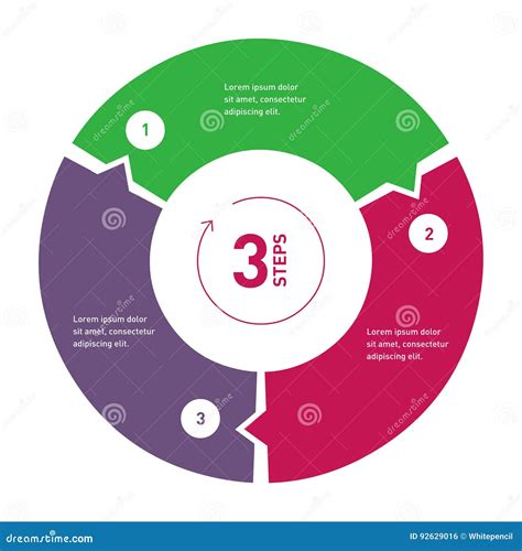 3 Step Process Circle Infographic Template For Diagram Annual Report