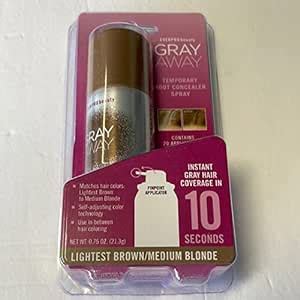 Amazon EVERPRO Gray Away Root Cover Up Spray 0 75oz Light Brown