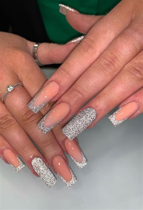 Silver Glitter Nails