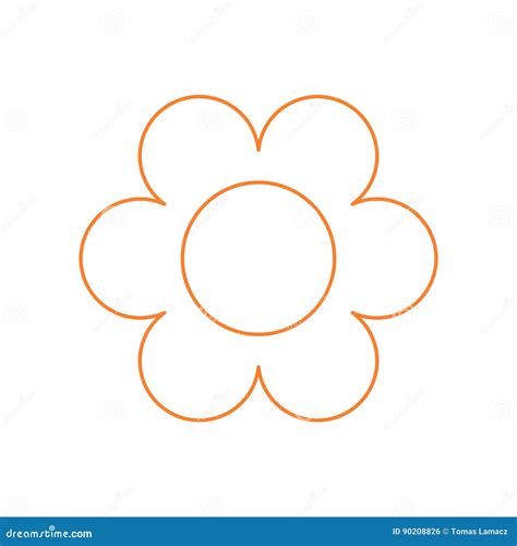 Simple Icon Symbol Of Flower Bloom Stock Vector Illustration Of