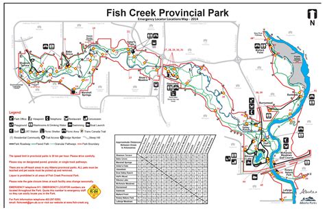 Emergency Locator Map 2014 Resize Friends Of Fish Creek Provincial