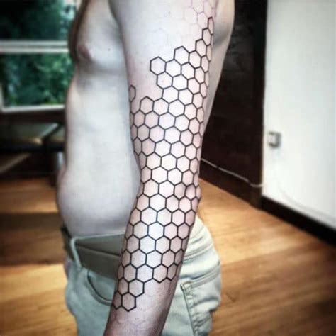 80 Honeycomb Tattoo Designs For Men Hexagon Ink Ideas