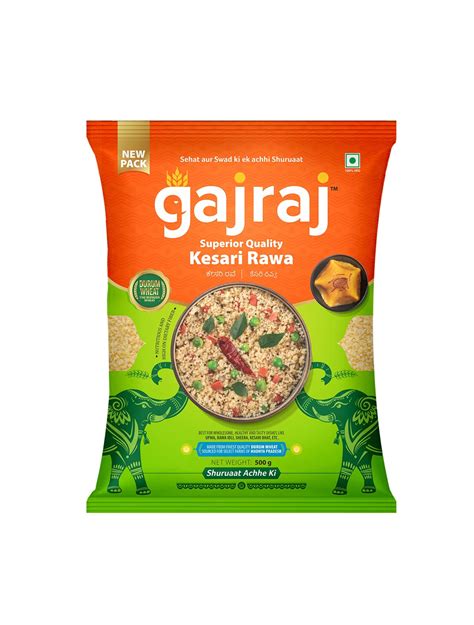 Gajraj Kesari Rawa Suji Rava Sooji Suji Organic Healthy Breakfast