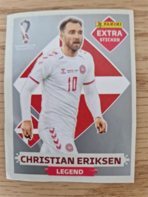 Panini Extra Sticker WM Qatar 2022 Christian Eriksen Silber Acheter