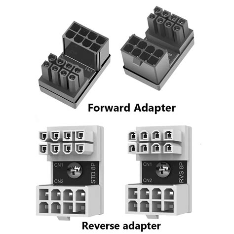 ATX 8pin Female 180 Degree Angled To 8 Pin Male Power Adapter For