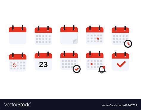 Calendar planner collection templates reminder Vector Image