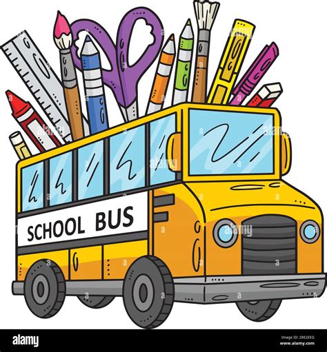 School Bus Cartoon Colored Clipart Illustration Stock Vector Image & Art - Alamy