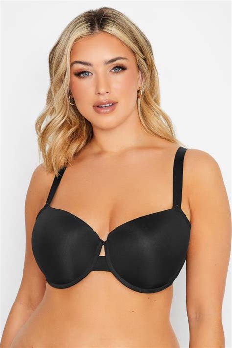 Yours Curve Plus Size Black Padded T Shirt Bra Yours Clothing