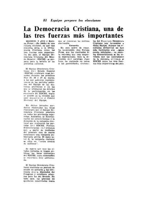 La democracia Cristiana una de las tres fuerzas más importantes