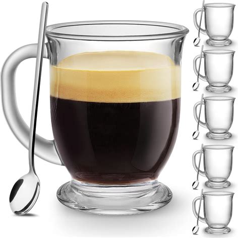 Qappda Clear Coffee Mug With Handle 6 Oz Glass Mugs With