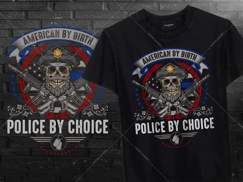 Artstation American Police Vector Print Police Officer T Shirt Design