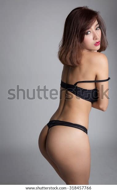 Sexy Asian Woman Wearing Black Lingerie Stock Photo Shutterstock
