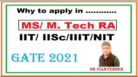 Why To Apply In Ms Or Mtech Ra In Iit Iisc Iiit Nit Gate 2021 Pgc