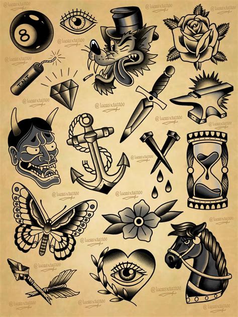 Old School Tattoo Design Set