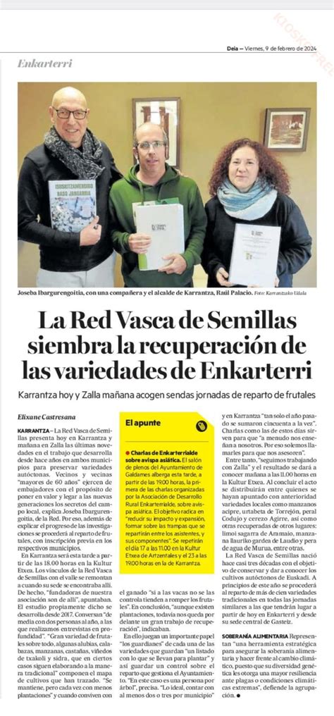 La Red Vasca de Semillas siembra la recuperación de las variedades de