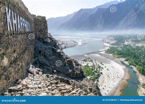 Kharpocho Fort and Indus River in One Frame Stock Image - Image of ...