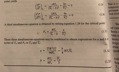 Solved Derive The Expressions For Van Der Waals Chegg