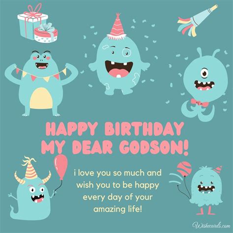 Happy Birthday Cards For Godson With Cute Wishes