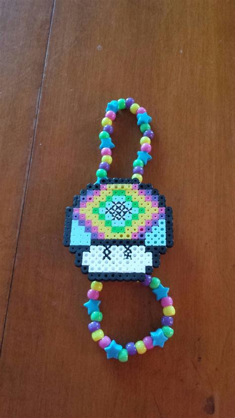 Trippy Rave Kandi Bracelet Diy Perler Bead Crafts Perler Beads