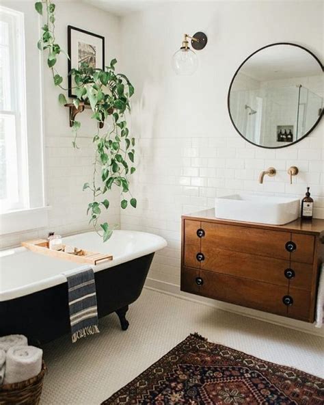 20 Ideas Para Baños Blancos Pequeños Modernos Decorados Con Plantas Pequeñas Tikinti
