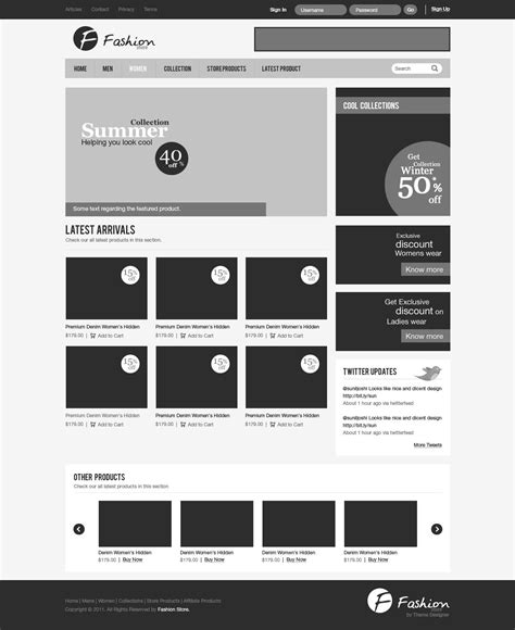 Wireframe Of A Fashion Store Website Web Design Web Design Tips