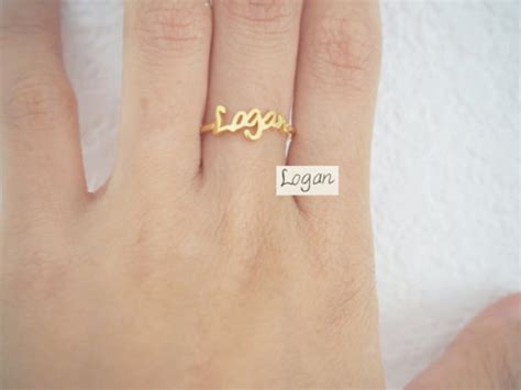 Signature Ring Handwriting Ring Initial Ring Etsy