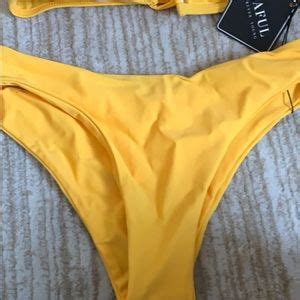 Zaful Swim Nwt Zaful Mustard Yellow Tie Front Bikini S Poshmark