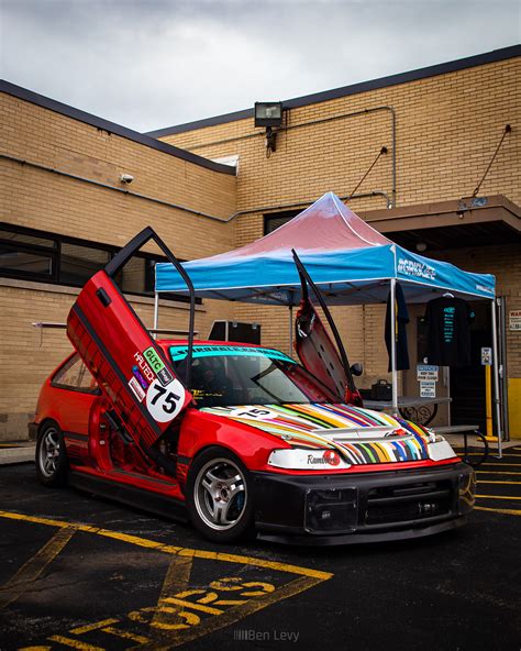 Lambo Doors On Red EF Honda Civic BenLevy