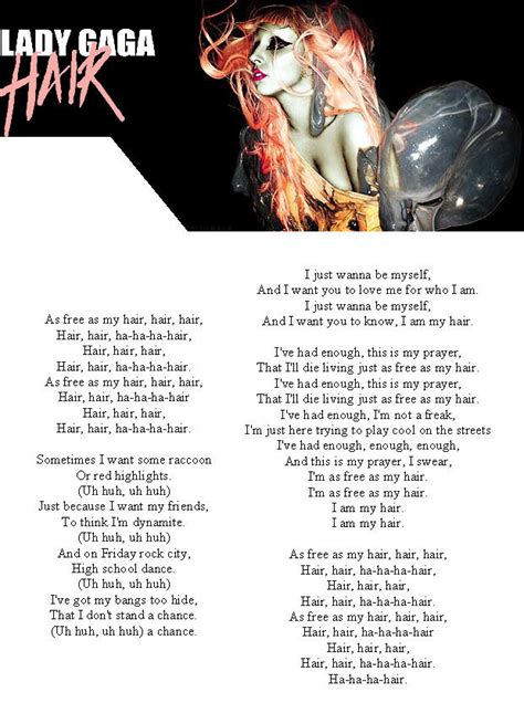 Hair Lyrics Part 2 By Gaga Fanno1 On Deviantart