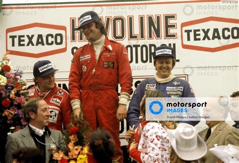 The Podium L To R Niki Lauda Aut Ferrari Second Gunnar Nilsson