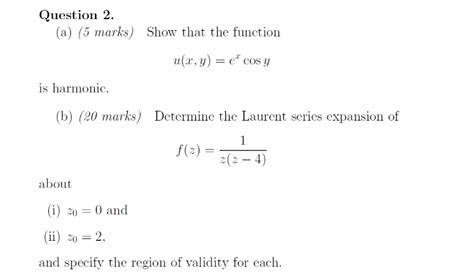 Solved Question 2 A 5 Marks Show That The Function U X Chegg