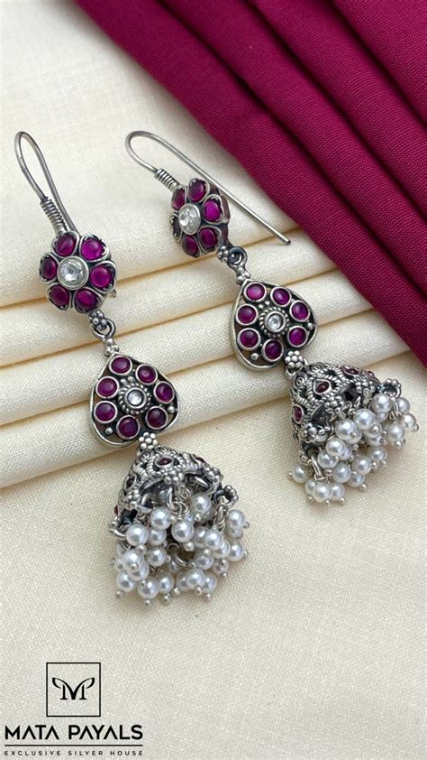 Oxidised Jhumkas Mata Payals Exclusive Silver Jewellery Silver